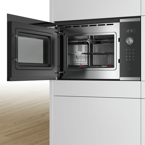 Microondas 25L 900W Bosch BEL554MS0 cromo/negro apertura izquierda integrable - foto 3