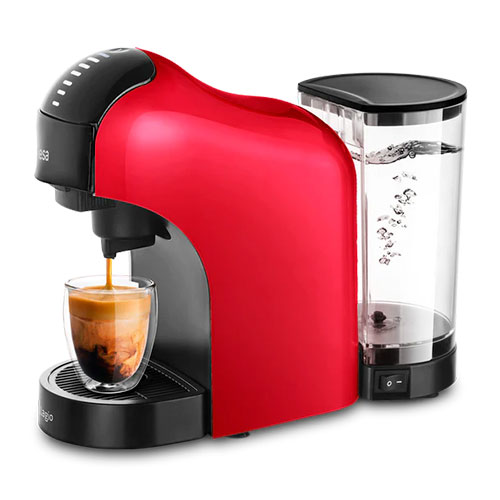 Cafetera Cápsulas 3en1 Ufesa Bellagiorossa  Molido Nespresso y Dolce Gusto Roja