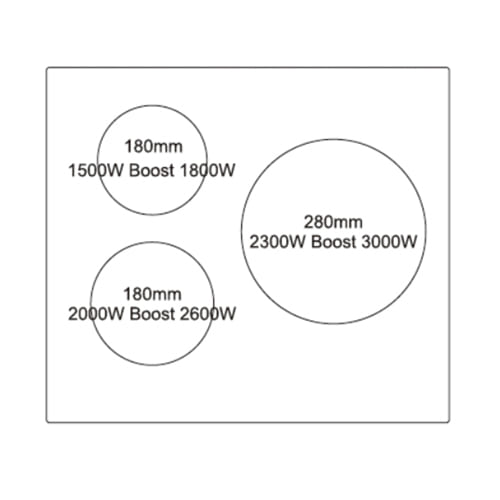 Inducción 3 Zonas 60cm BECKEN BIH3301 1 Zona de 28 cm Clase F - foto 3