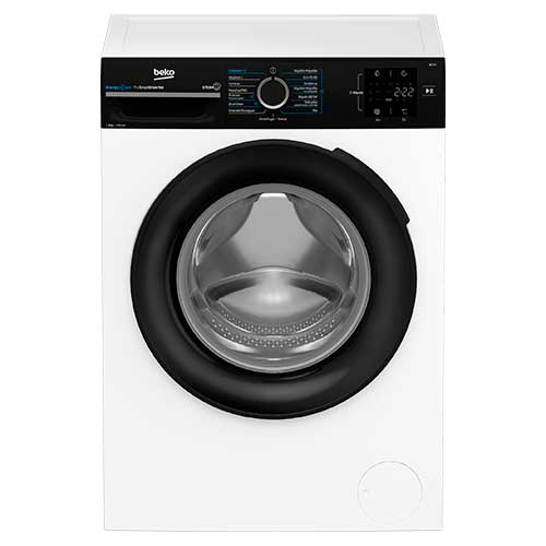 Lavadora 8KG 1200RPM Beko BM3WFSU38213 EnergySpin Vapor Blanca Clase A