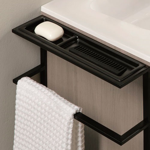 Mueble de baño KEIKO de 80 cms con dos cajones. Acabado en gris Arenado. Incluye lavabo cerámico. - foto 2