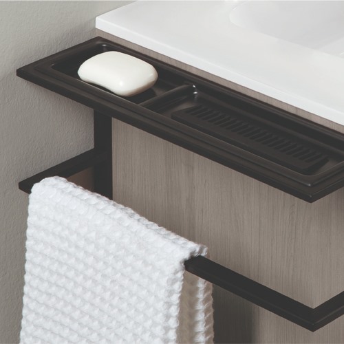 Mueble de baño KEIKO de 80 cms con dos cajones. Acabado en Fumé Arenado. Incluye lavabo cerámico. - foto 3