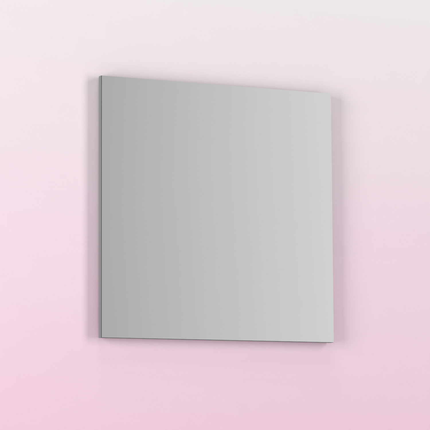 Espejo de baño KAWA 70x70. Luna rectangular con perfil acabado en gris - foto 2