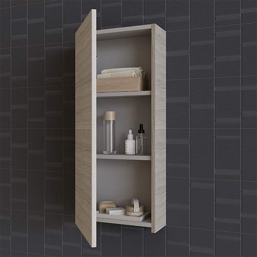 Mueble Auxiliar de Baño 35cm KANSHA 1 puerta Acabado en Gris Arenado