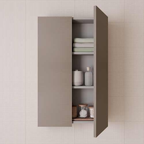 Mueble Auxiliar de Baño 50cm KANSHA 2 puertas Acabado en Fumé Arenado