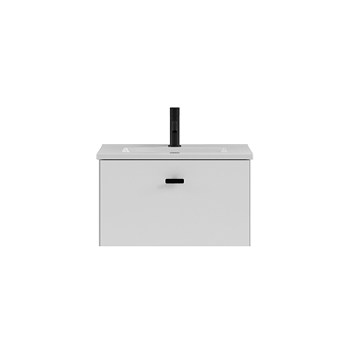 Mueble de baño MEI de 50 cm con un cajón. Acabado en Blanco Opaco. | Incluye lavabo cerámico. - foto 2