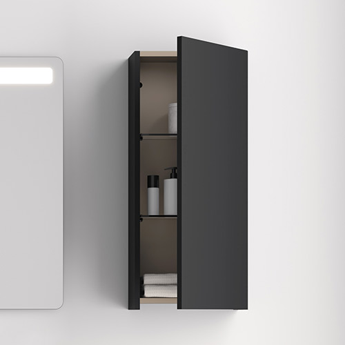 Mueble Auxiliar de Baño 35cm KANSHA 1 puerta Acabado en Negro Mate