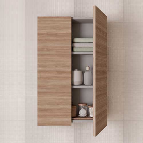 Mueble Auxiliar de Baño 50cm KANSHA 2 puertas Acabado en Nogal Arenado