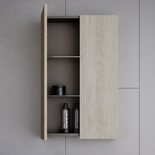 Mueble Auxiliar de Baño 50cm KANSHA 2puertas Acabado en Roble Blanco