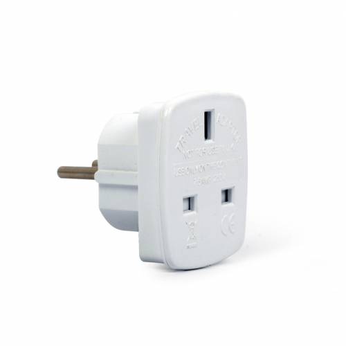 Gembird A-AC-UKEU-001 adaptador de enchufe eléctrico Tipo G (RU) Tipo F Blanco