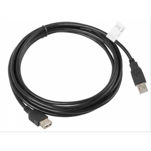 Lanberg CA-USBE-10CC-0030-BK cable USB USB 2.0 3 m USB A 0,48 Gbit/s Negro