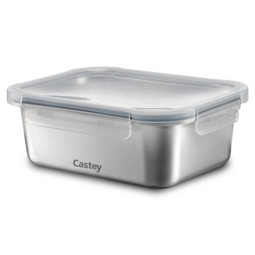 Tupper Hermético 800ml Castey CA800 Rectangular Acero Inoxidable