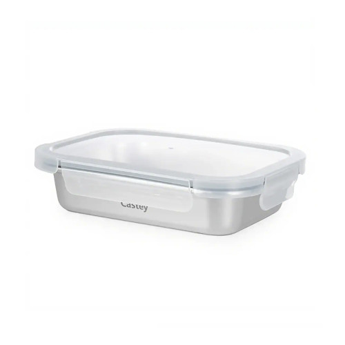 Tupper Hermético 820ml Castey CA820 Rectangular Para Microondas Acero Inoxidable