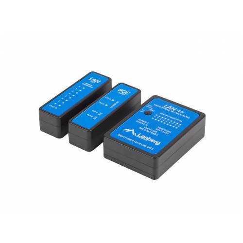Lanberg NT-0404 comprobador de cables de red Comprobador de alimentación PoE Negro, Azul