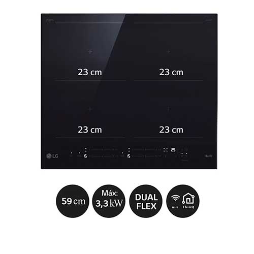 Inducción 59cm 2 Zonas Flex LG CBIZ2437B Dual Flex - foto 3