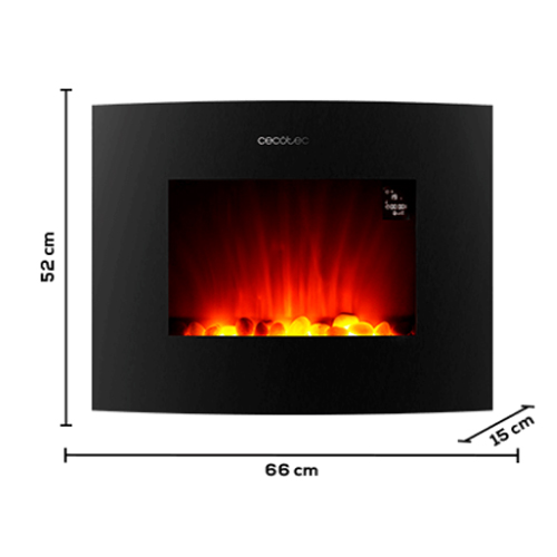 Chimenea electrica negra 2650 curve flames connected Cecotec - foto 2
