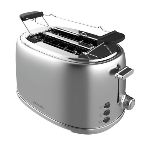 Tostador 2 Ranuras 980W Cecotec Toast&Taste 1000 Retro Double Inox