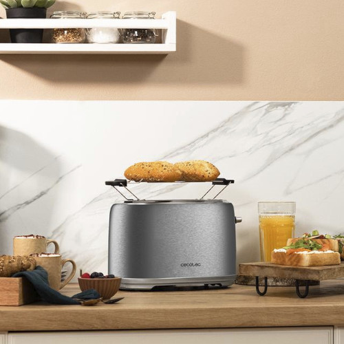 Tostador 2 Ranuras 980W Cecotec Toast&Taste 1000 Retro Double Inox - foto 2