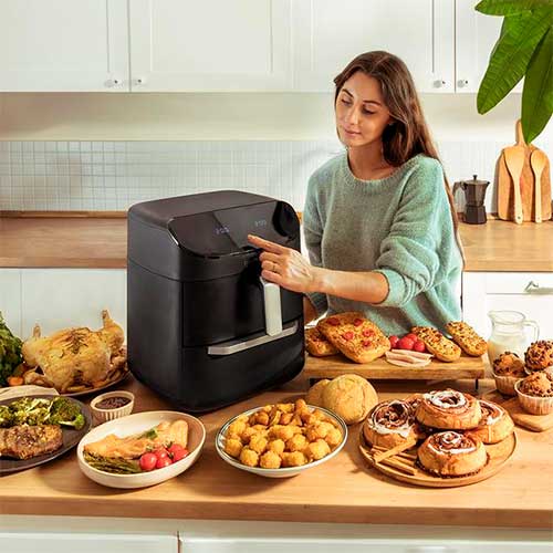 Freidora de Aire 11L Cecotec CE3282 Cecofry FoodCourt 11000 Connected C Horno y Grill 8 en 1 2 Cajones Negro - foto 3