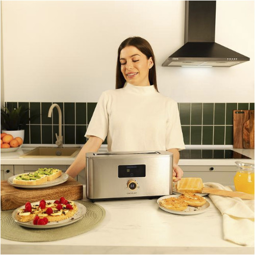 Tostador 1 Ranura 1000W Cecotec Touch&Toast Extra Ranura Larga Pantalla Táctil Acero Inoxidable - foto 3