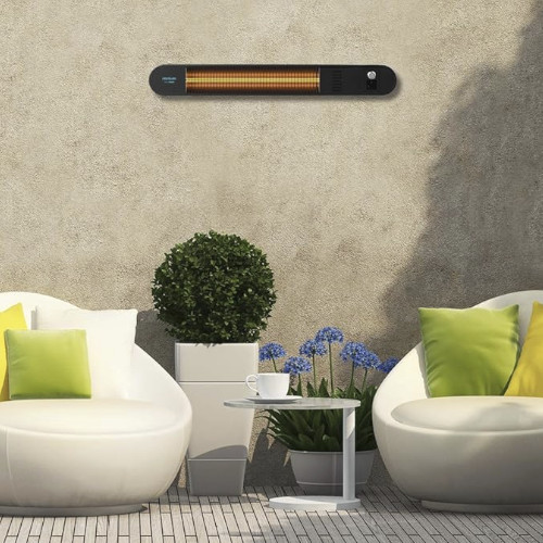 Calefactor Halógeno Pared 2000W Cecotec Ready Warm 8600 Power Gold Exterior IP55 Negro - foto 2
