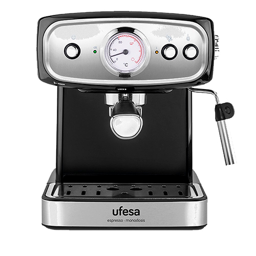 Cafetera Espresso 850W 20 Bares Ufesa Brescia CE7244 Calienta Tazas Depósito 1.5L