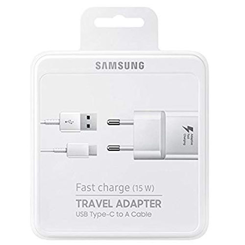 Cargador casa Samsung fast + cable usb C blanco