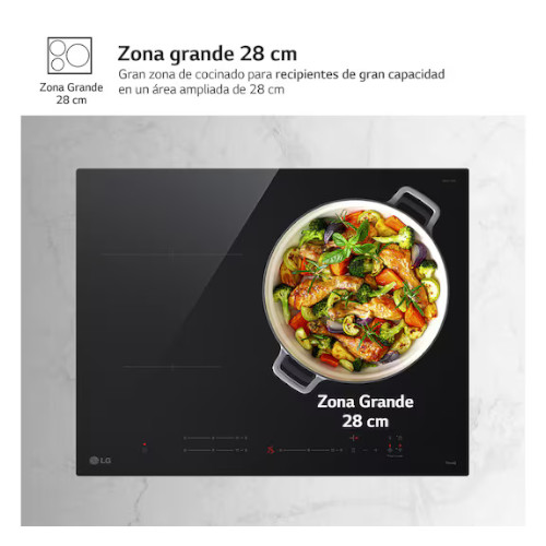 Inducción 60cm 3 Zonas LG CI5Z2420BN 1 Zona 28cm Wifi Negro - foto 3