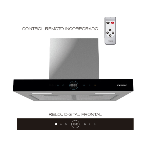 Campana 60cm decorativa Infiniton CMPTCLR60S 800m3h inox - foto 2