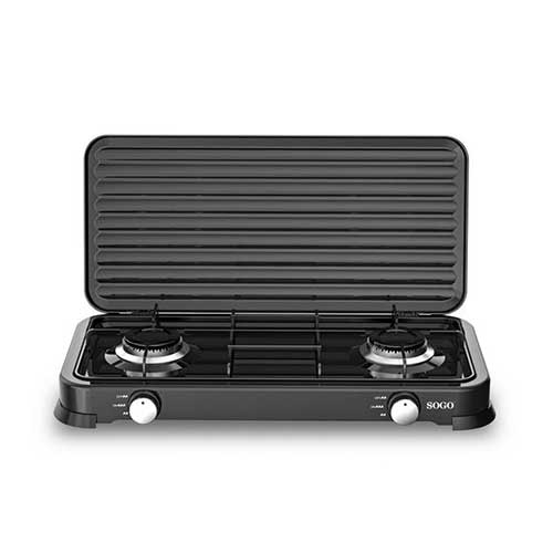 Hornillo de Gas 2 Fuegos 60 CM Sogo COC-SS-10235 Negro