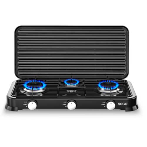 Hornillos de Gas 3 Fuegos Sogo COCSS10237 Negro