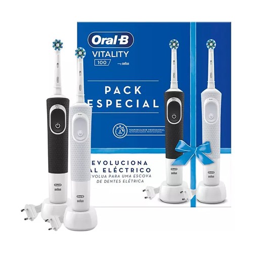 Cepillo dental Oral B Vitality DUO Pack 2 Cepillos Blanco y Negro