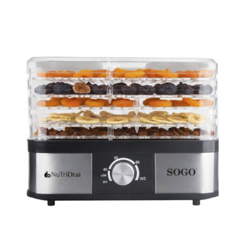 Deshidratador Alimentos 250W 32CM SOGO Nutri Drai 245 DALSS10461 Negro / Inox