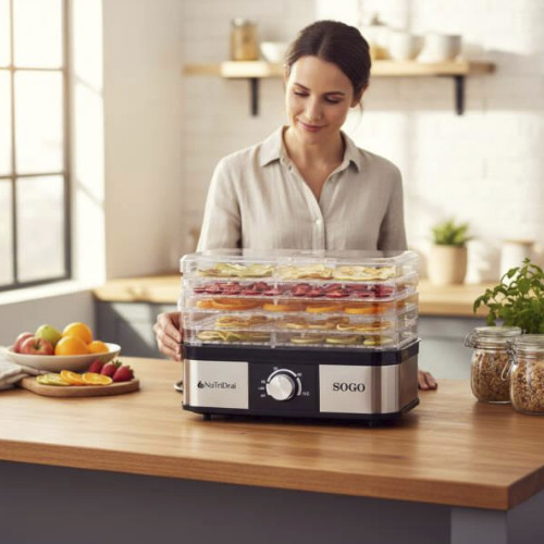 Deshidratador Alimentos 250W 32CM SOGO Nutri Drai 245 DALSS10461 Negro / Inox - foto 3