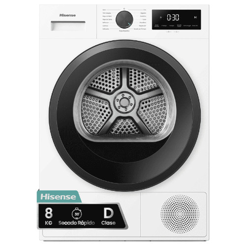 Secadora 8kg Bomba de Calor Hisense DH1I800UWDE Blanca Clase D