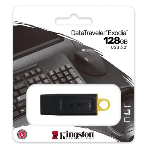 Pendrive 128gb USB 3.2 Kingston DT Exodia negro y amarillo - foto 3