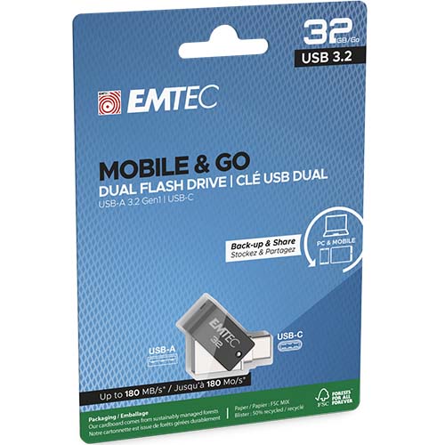 Memoria 32GB EMTEC ECMMD32GT263C USB 3.2 / USB-C - foto 3