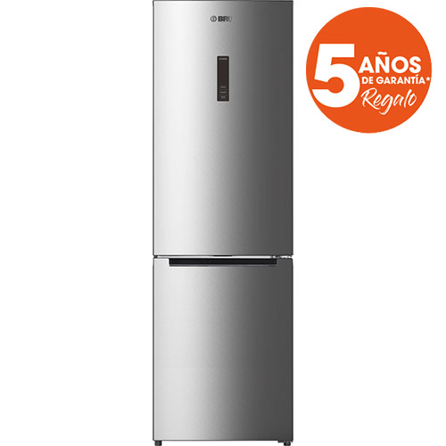 Frigorífico Combi 186X60 BRU ECS3240DI No Frost Inox Clase D
