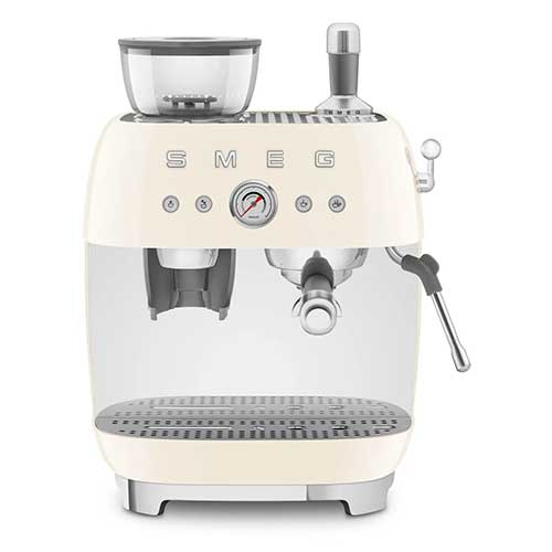 Cafetera Express Smeg EGF03CREU con Molinillo Crema