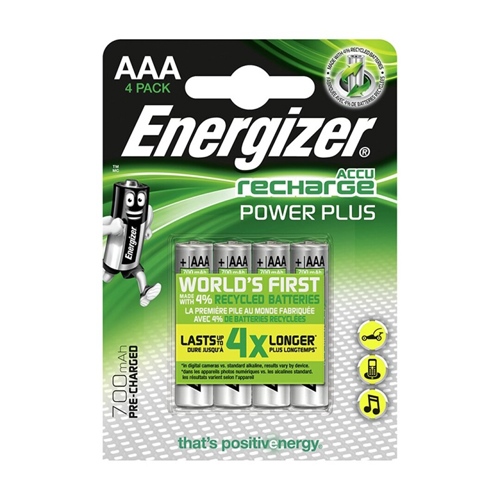 Blister 4 Pilas Recargable HR03 AAA Energizer 700ma