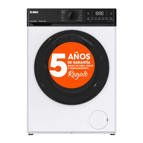 Lavadora 10KG 1400rpm Bru ELS101400VIA Vapor Blanca Clase A