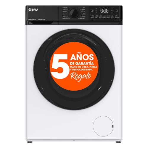 Lavadora 8kg 1200rpm Bru ELS81200VIA Vapor Blanco Clase A