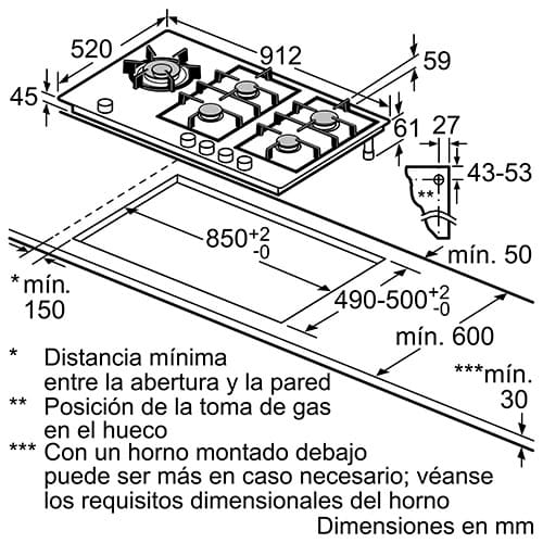 Cristalgas 90cm 5 Fuegos Siemens ER9A6SB70 StepFlame - foto 3