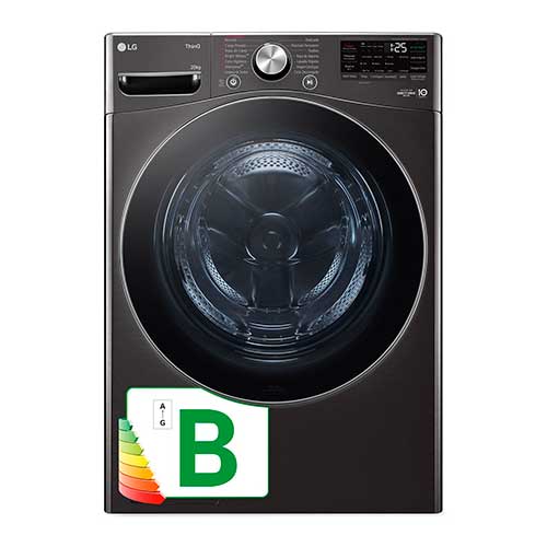 Lavadora 20kg 1400rpm LG F0P3CYV2E Vapor Wifi Inox Negro Clase B