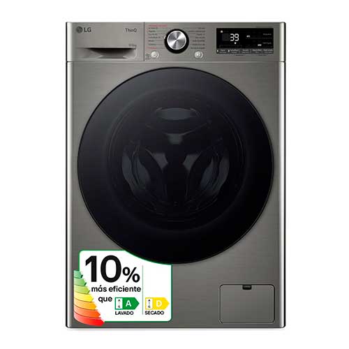 Lavasecadora 9/6 KG 1400 RPM LG F4DR7009AGS Vapor Wifi Inox -10%A/D