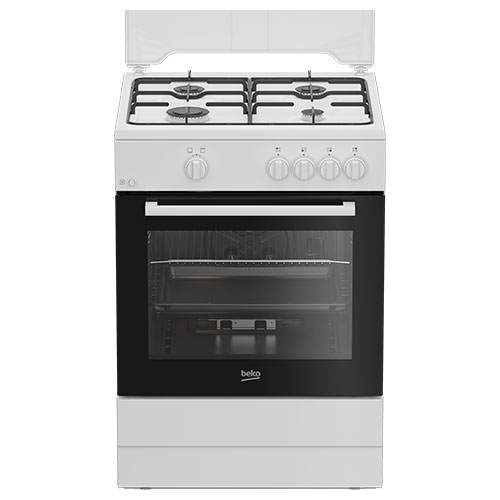 Cocina 85X60 4 Fuegos Beko FBG62000WL Gas Butano Con Horno Gas Blanco A.