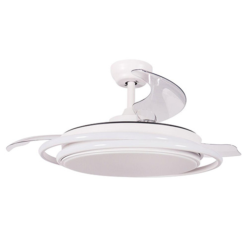 Ventilador Techo 107cm 99W FM FMVR1400 4 Aspas Retráctiles Luz Mando Blanco