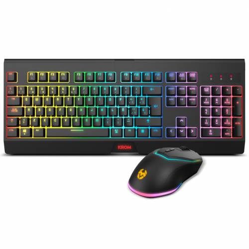 Krom KABALA teclado Ratón incluido Juego RF inalámbrico QWERTY Español Negro