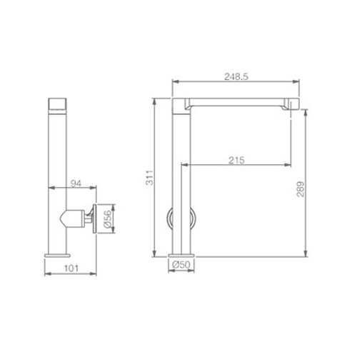 Grifo cocina rueda monomando Imex Olimpo laton cromado - foto 3