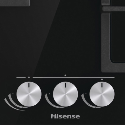 Encimera cristalgas 3 fuegos 60cm Hisense GG633B (gas natural) - foto 3